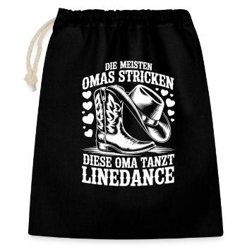 Line Dance Oma - Geschenkbeutel aus Baumwolle (40 x 50 cm) - Schwarz - Vorne