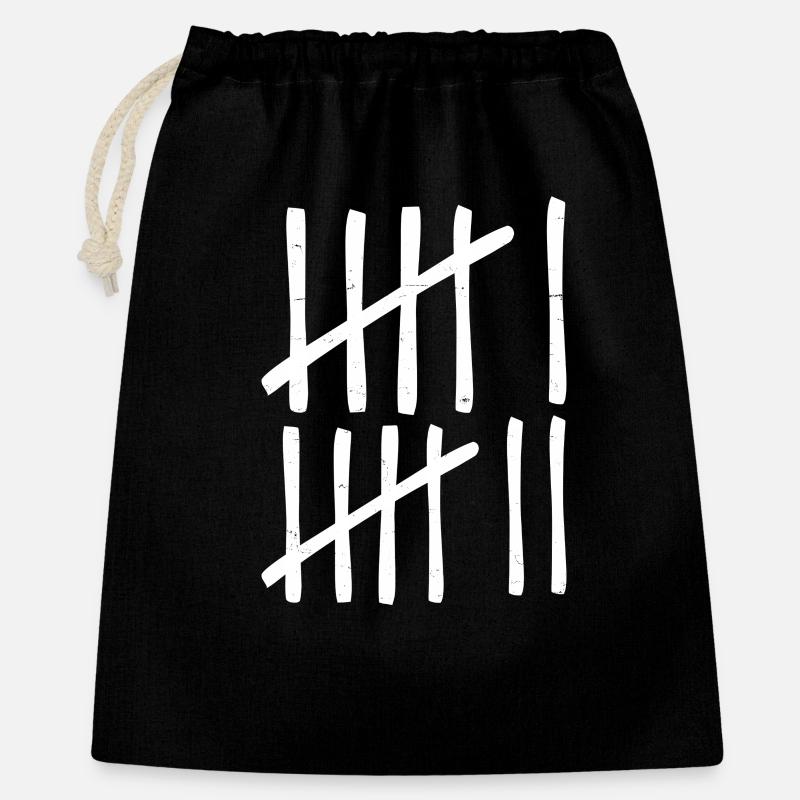 Funny Six Seven 67 Meme Tally Marks - Gift Bag 40 x 50 cm - black