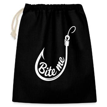 Bite Me Hook Illustration - Geschenkbeutel aus Baumwolle (40 x 50 cm) - Schwarz - Vorne