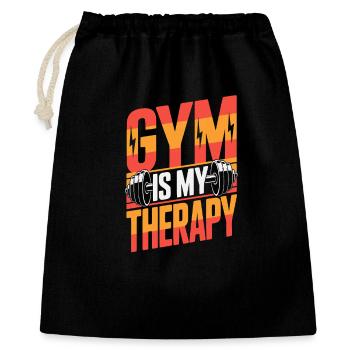 Gym-Hantel-Therapie-Workout - Geschenkbeutel aus Baumwolle (40 x 50 cm) - Schwarz - Vorne