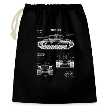 Panzer Bauplan von 1915 - Geschenkbeutel aus Baumwolle (40 x 50 cm) - Schwarz - Vorne