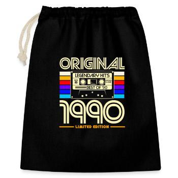 Rétro 1990 Cassette Légendes - Sac cadeau 40 x 50 cm - noir - Devant