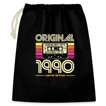 Original 1990 Retro Cassette - Gift Bag 40 x 50 cm - black - Front