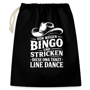 Oma Line Dance - Geschenkbeutel aus Baumwolle (40 x 50 cm) - Schwarz - Vorne