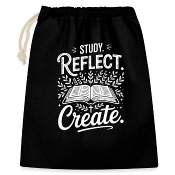 Study Reflect Erstellen Sie OpenBook-Motiv - Geschenkbeutel aus Baumwolle (40 x 50 cm) - Schwarz - Vorne