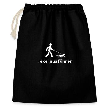 exe ausführen - Geschenkbeutel aus Baumwolle (40 x 50 cm) - Schwarz - Vorne