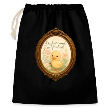 Canard aquarelle « Canard et découvre » - Meme - Sac cadeau 40 x 50 cm - noir - Devant