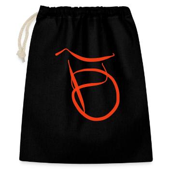 Orange B sur pull noir - Sac cadeau 40 x 50 cm - noir - Devant