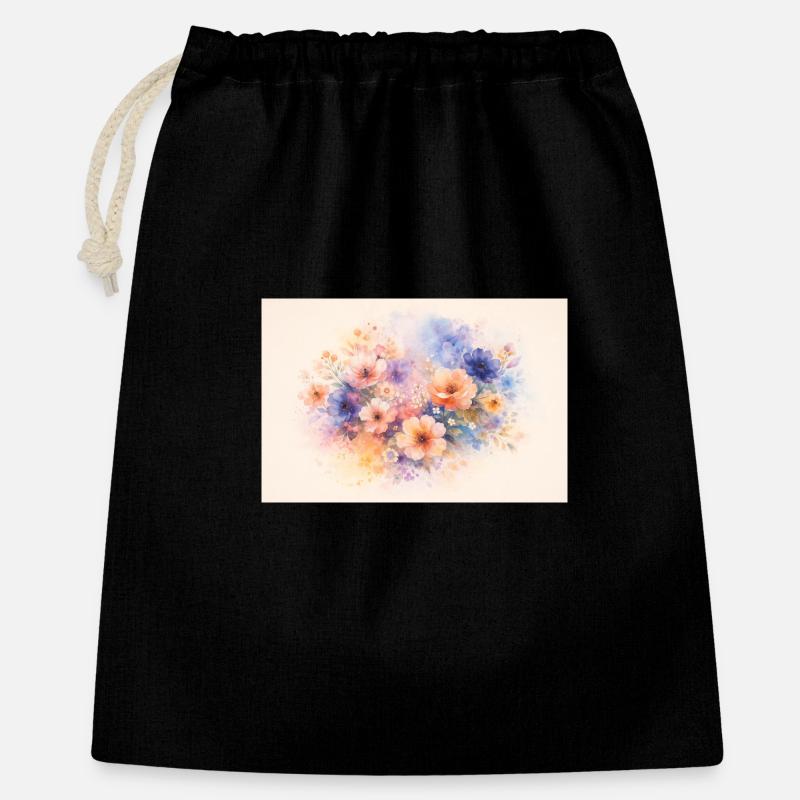 Conception à l’aquarelle - Sac cadeau 40 x 50 cm - noir