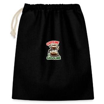 La caféine, c’est de l’essence. Conception de café barista. - Sac cadeau 40 x 50 cm - noir - Devant