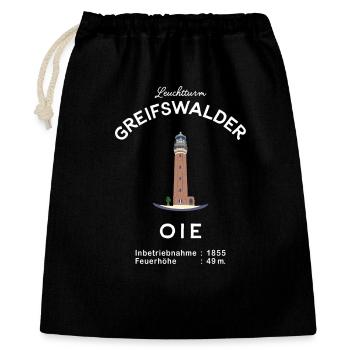 Île de protection des oiseaux Greifswalder Oie, phare - Sac cadeau 40 x 50 cm - noir - Devant