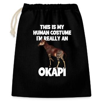 Okapi Zoo Expedition - Geschenkbeutel aus Baumwolle (40 x 50 cm) - Schwarz - Vorne
