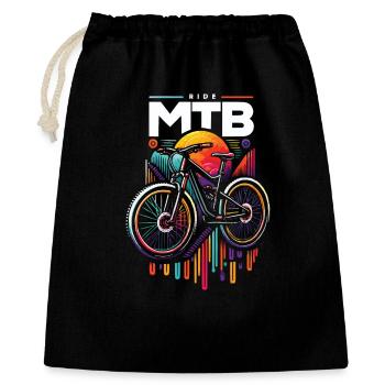 Vibrant MTB Cycling Sunset Design - Gift Bag 40 x 50 cm - black - Front