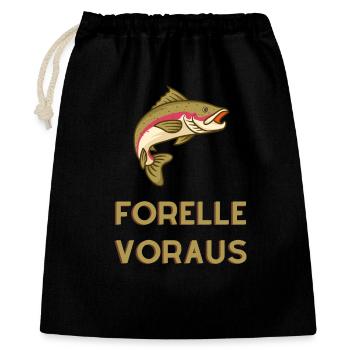 Truite en avant : la prise de la nature - Sac cadeau 40 x 50 cm - noir - Devant
