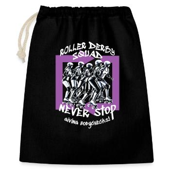 Roller Derby Trupp - Geschenkbeutel aus Baumwolle (40 x 50 cm) - Schwarz - Vorne