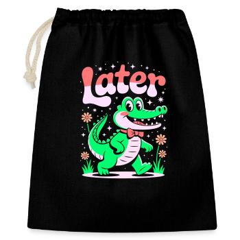 See You Later Aligator - Alligator Retro Design - Gift Bag 40 x 50 cm - black - Front