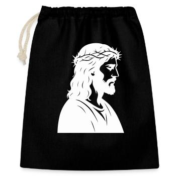 Silhouette de Jésus-Christ - Sac cadeau 40 x 50 cm - noir - Devant