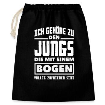 Ich gehe Bogenschießen - Geschenkbeutel aus Baumwolle (40 x 50 cm) - Schwarz - Vorne