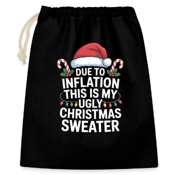 Hässliches Weihnachts-Inflations-Tee - Geschenkbeutel aus Baumwolle (40 x 50 cm) - Schwarz - Vorne