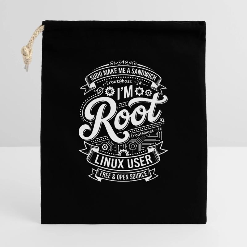 Ich bin Root – Linux User Geschenkbeutel aus Baumwolle (40 x 50 cm)