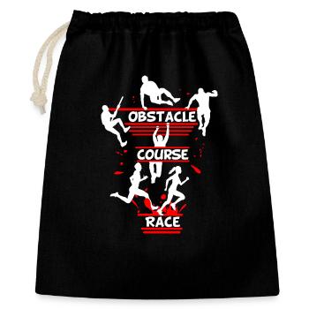 Obstacle Course Race – Line Obstacle Design - Gift Bag 40 x 50 cm - black - Front