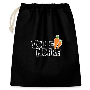 Volle Möhre - Geschenkbeutel aus Baumwolle (40 x 50 cm) - Schwarz - Vorne