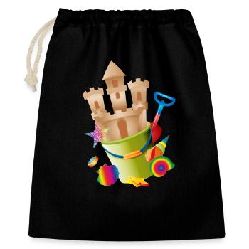 A sandcastle in a bucket awakens holiday feelings - Gift Bag 40 x 50 cm - black - Front