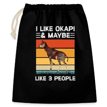 Ich mag Okapi - Geschenkbeutel aus Baumwolle (40 x 50 cm) - Schwarz - Vorne