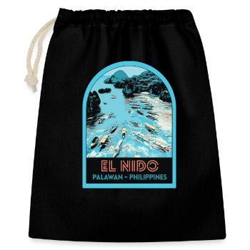 Bateaux de pêche à El Nido, Palawan, Philippines - Sac cadeau 40 x 50 cm - noir - Devant