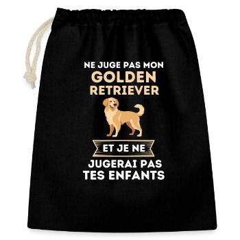 ne juge pas golden retriever 1 - Sac cadeau 40 x 50 cm - noir - Devant