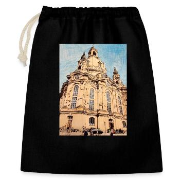 Église Notre-Dame de Dresde - Sac cadeau 40 x 50 cm - noir - Devant