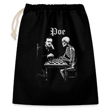 Poe and Skeleton Chess Duel - Gift Bag 40 x 50 cm - black - Front