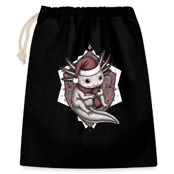 Chemise de Noël Axolotl drôle - Sac cadeau 40 x 50 cm - noir - Devant