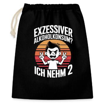  Exzessiver Alkoholkonsum Ich Nehm 2 Lustiger - Geschenkbeutel aus Baumwolle (40 x 50 cm) - Schwarz - Vorne