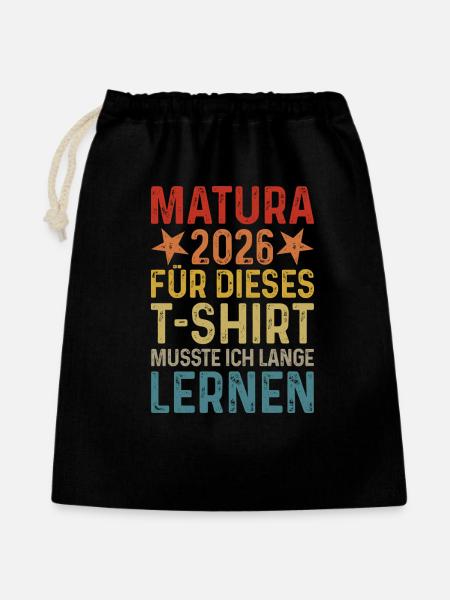 Matura 2026 - Geschenkbeutel aus Baumwolle (40 x 50 cm) - Schwarz