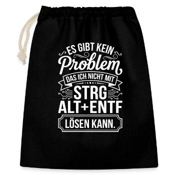 Kein Problem Mit Ctrl Alt Entf - Geschenkbeutel aus Baumwolle (40 x 50 cm) - Schwarz - Vorne