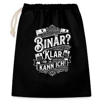 Binär Klar Kann Ich – Tech Humor - Geschenkbeutel aus Baumwolle (40 x 50 cm) - Schwarz - Vorne