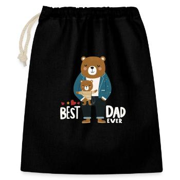 Der beste Vater - Geschenkbeutel aus Baumwolle (40 x 50 cm) - Schwarz - Vorne