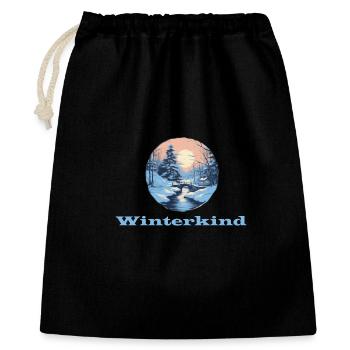 Enfant d’hiver - Sac cadeau 40 x 50 cm - noir - Devant