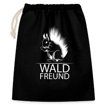 Eichhörnchen Waldfreund Symbol Tiere Sprüche Icon - Geschenkbeutel aus Baumwolle (40 x 50 cm) - Schwarz - Vorne
