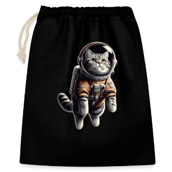 Astronaut BKH getigert Geschenk - Geschenkbeutel aus Baumwolle (40 x 50 cm) - Schwarz - Vorne