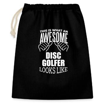 Discgolf - Geschenkbeutel aus Baumwolle (40 x 50 cm) - Schwarz - Vorne