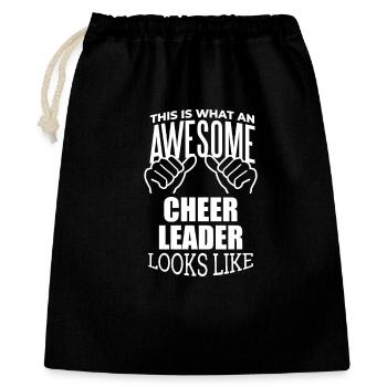 Cheerleading - Geschenkbeutel aus Baumwolle (40 x 50 cm) - Schwarz - Vorne