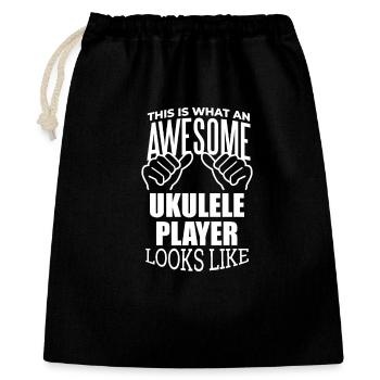 Ukulele - Geschenkbeutel aus Baumwolle (40 x 50 cm) - Schwarz - Vorne