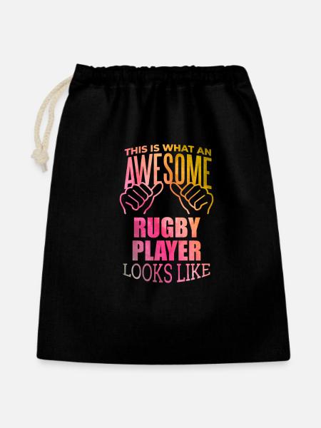 Rugby Rugby Rugby - Geschenkbeutel aus Baumwolle (40 x 50 cm) - Schwarz