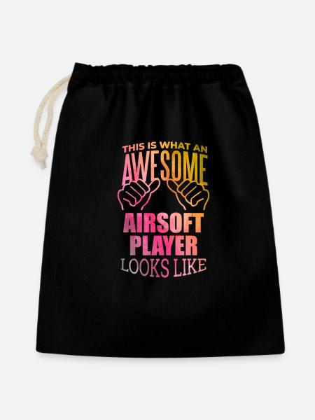 Airsoft Airsoft Airsoft - Geschenkbeutel aus Baumwolle (40 x 50 cm) - Schwarz