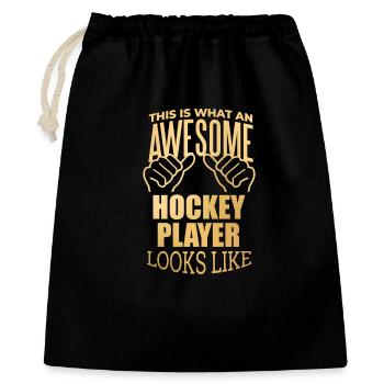 Hockey - Geschenkbeutel aus Baumwolle (40 x 50 cm) - Schwarz - Vorne