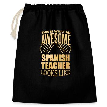 Espagnol - Sac cadeau 40 x 50 cm - noir - Devant