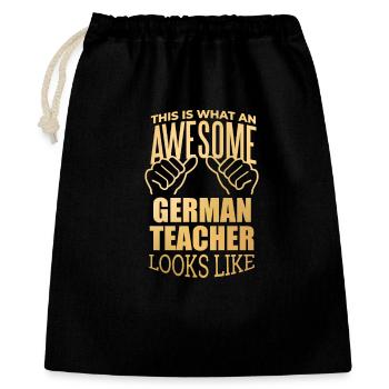Deutsch - Geschenkbeutel aus Baumwolle (40 x 50 cm) - Schwarz - Vorne