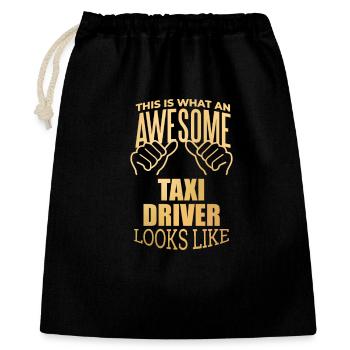 Taxifahrer - Geschenkbeutel aus Baumwolle (40 x 50 cm) - Schwarz - Vorne